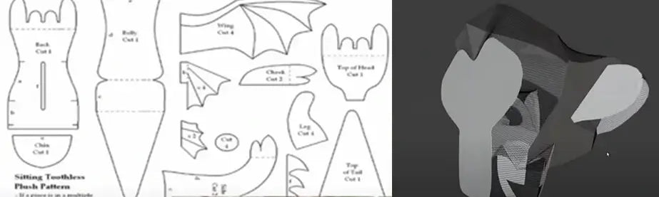 كيفية صنع لعبة محشوة - تصميم مسودة ورقية - رسم تخطيطي للتصميم