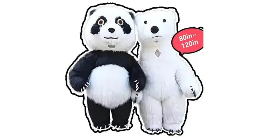 Panda and polar bear mascot costumes