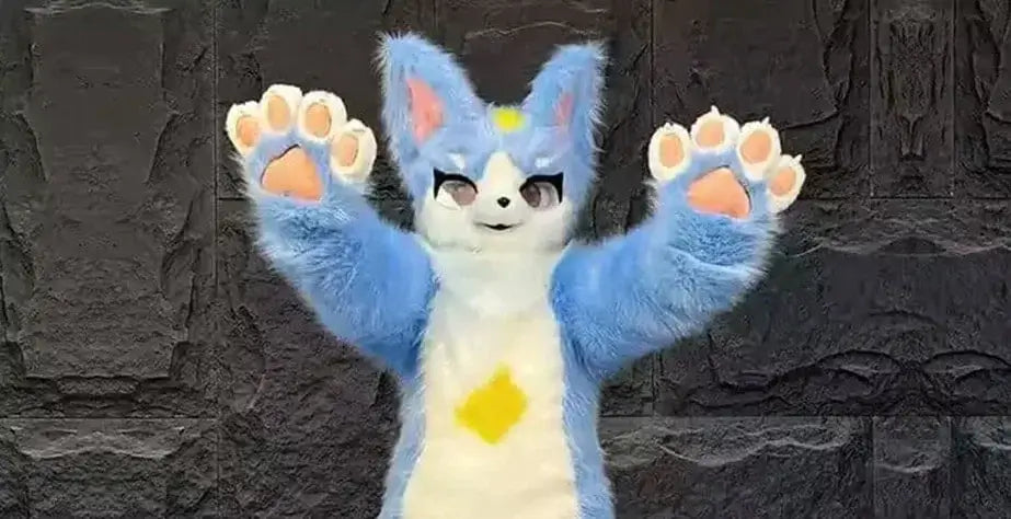 Humanoid cat mascot costume