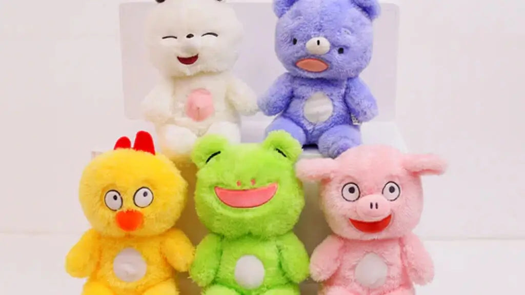 Κοτόπουλο, βάτραχος, γουρούνι, κουνέλι, αρκούδα βελούδινο παιχνίδι