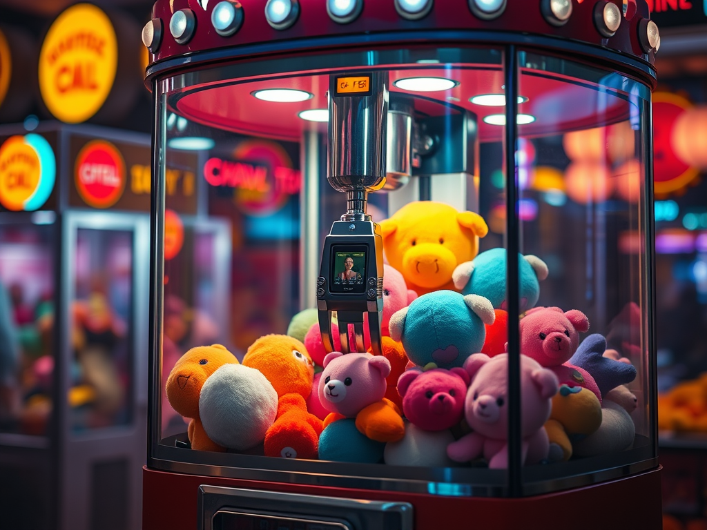 Peluches: Su Aventura con la Máquina de Garras