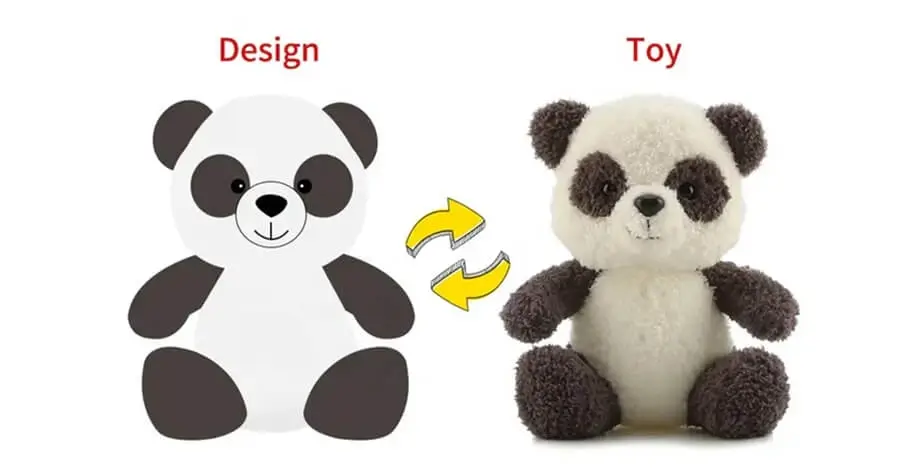 Custom-made plush toys based on specific designs