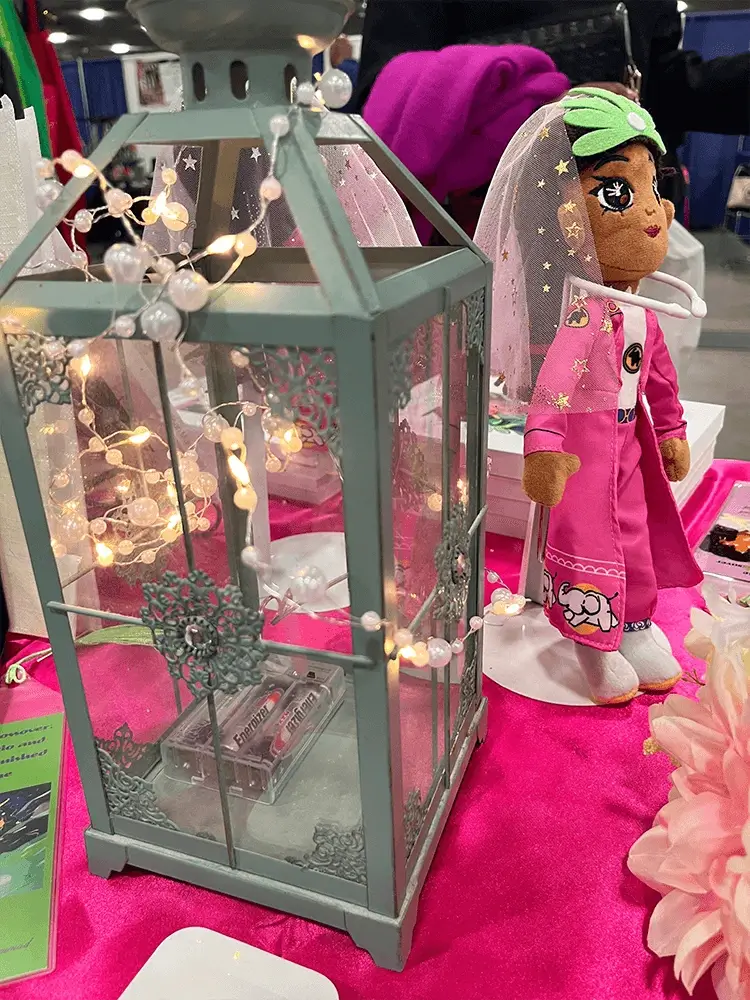 Plush toys of characters from the book