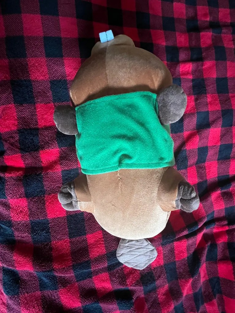 Customer returns picture of beaver plush toy bottom